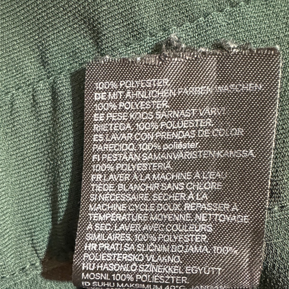 GUC H&M Women's Dark Green Crop Trousers Paper Bag Waist - Picture 11 of 11